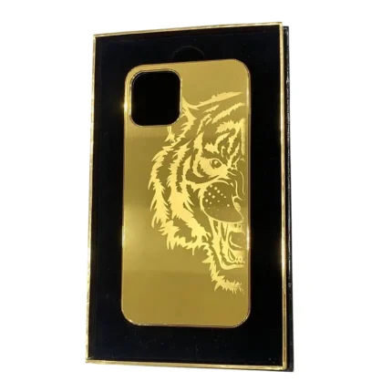 24K Gold Tiger iPhone 15 case