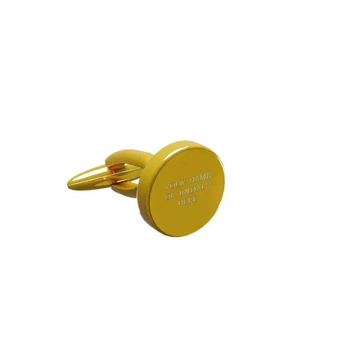 24K Gold Round Cufflinks